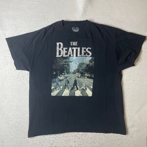 The Beatles Abbey Road Graphic T-Shirt Mens XL Black Short Sleeve Apple